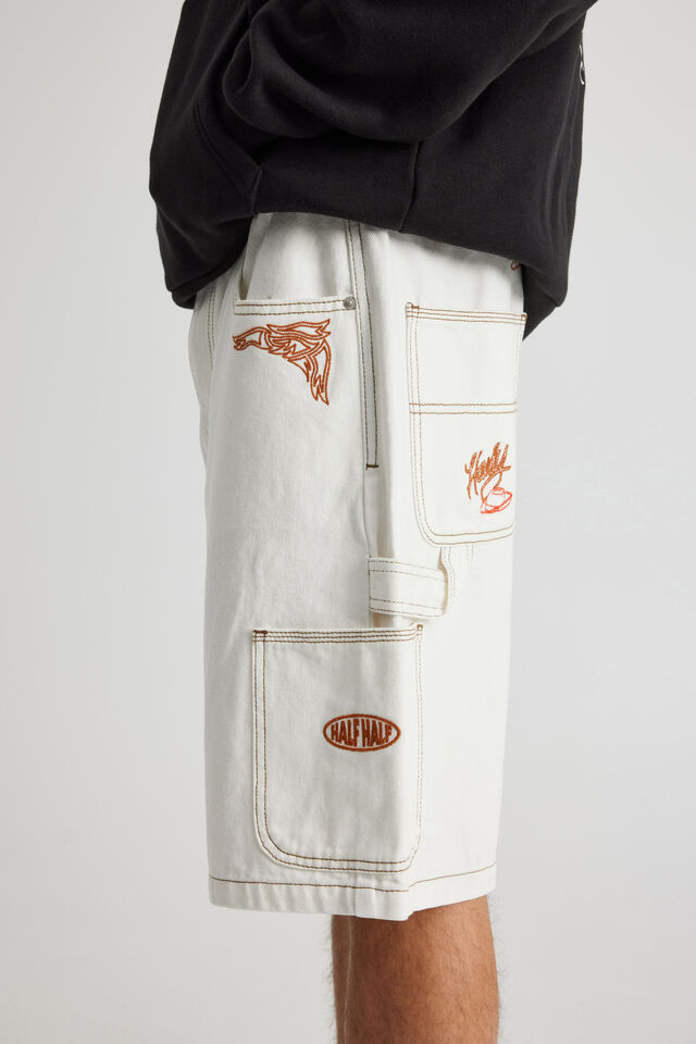 Toy Story X Half Half Painter Denim Short, LCN DIS IVORY/TOY STORY HOWDY