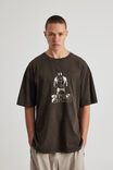 Oversized Music Merch T Shirt, LCN BRA WASHED CHOC TORTE/TUPAC BE SOMEBODY - alternate image 1