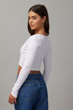 Maddie Crop Long Sleeve, WHITE - alternate image 1