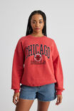 Lcn Nba Crew Neck Sweater, LCN NBA VARSITY RED/CHICAGO BULLS - alternate image 2