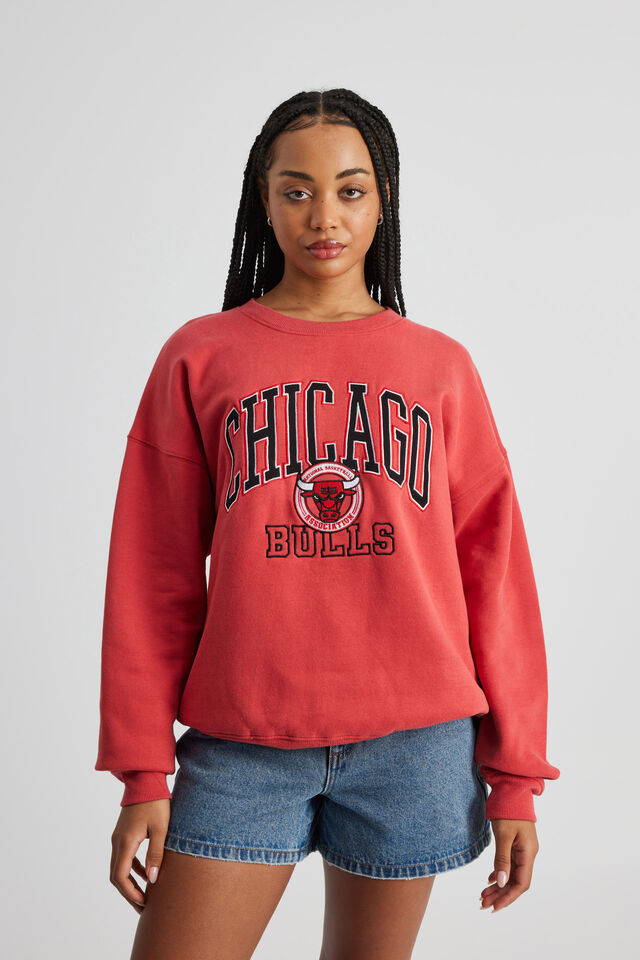 Lcn Nba Crew Neck Sweater, LCN NBA VARSITY RED/CHICAGO BULLS