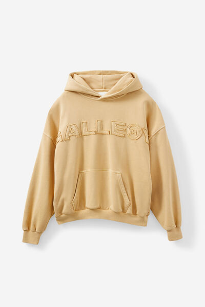 Open Gallery Hoodie, OG WASHED DUSTY TUMERIC/GALLERY HEADLINE