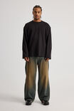 Boxy Long Sleeve Tshirt, BLACK - alternate image 2