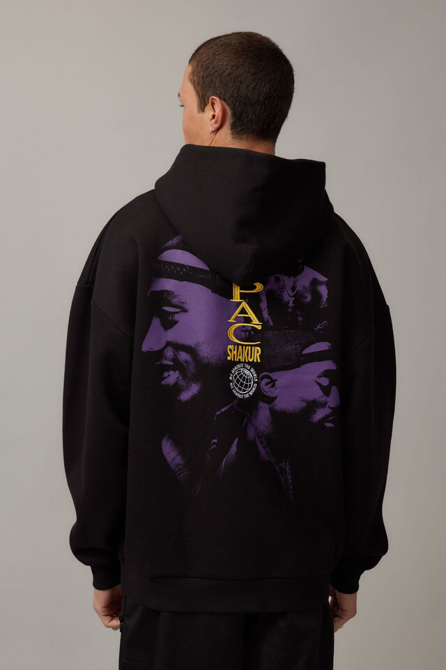 Music Merch Hoodie, LCN BRA BLACK/TUPAC HOMAGE