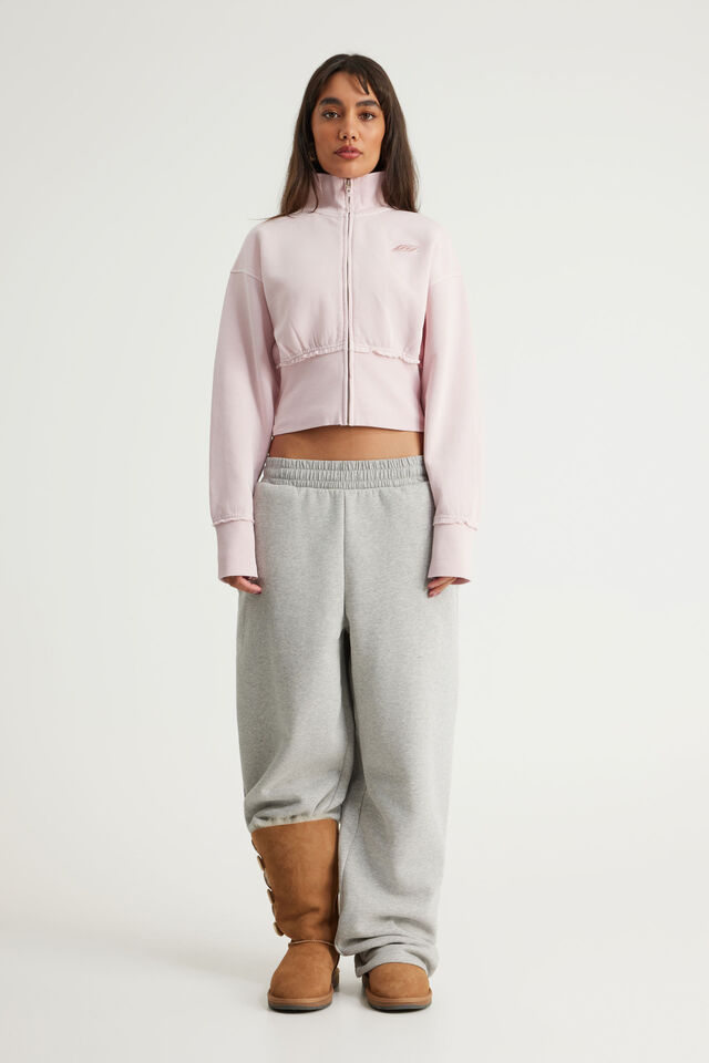 Funnel Neck Zip Through, OG WASHED PINK DUST/ OG SPORT