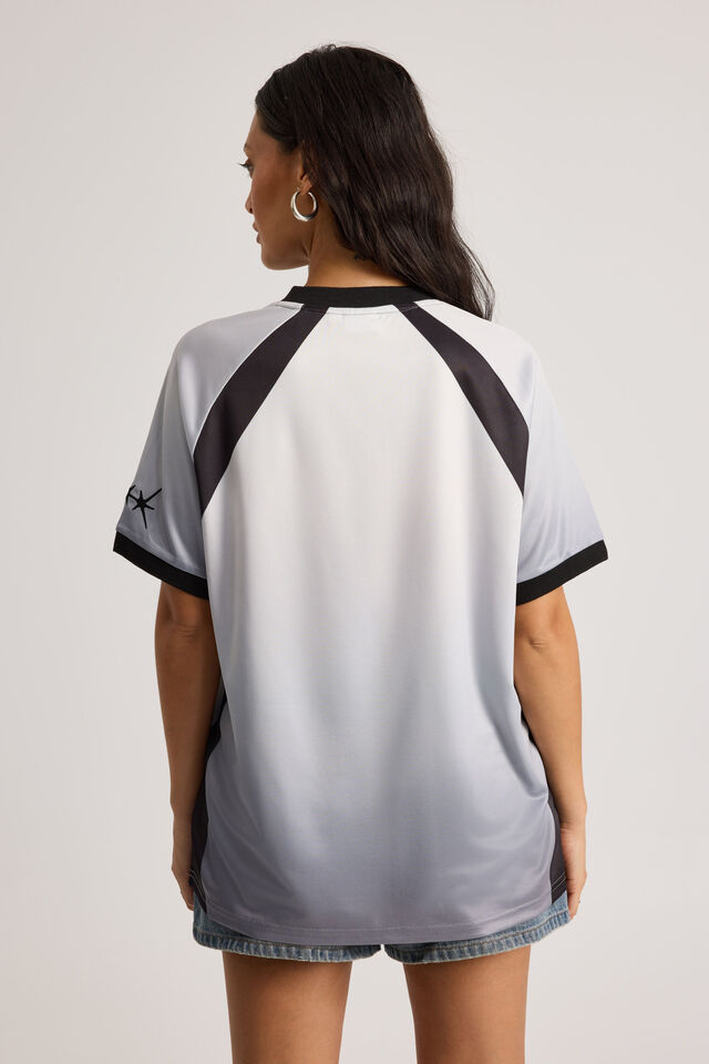 V Neck Sports Jersey, WHITE/EUROSTAR