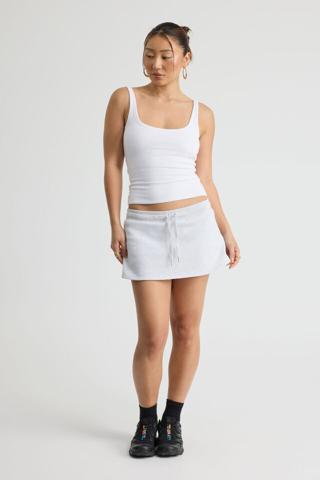 Open Gallery Fleece Mini Skort, SILVER MARLE