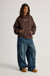 Harley Slouchy Hoodie, WASHED ESPRESSO/FLAMING HEART - alternate image 2