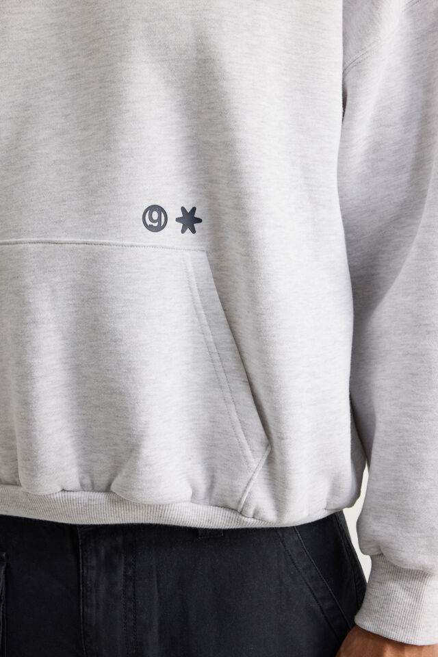 Open Gallery Hoodie, OG SILVER MARLE/REVERSE