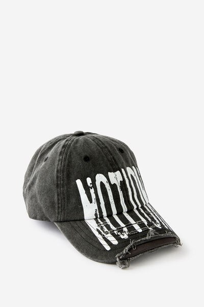 Notion Stretched Word Dad Cap, NOTION WASHED BLACK WHT PRINT