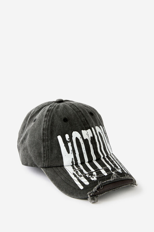 Notion Stretched Word Dad Cap, NOTION WASHED BLACK WHT PRINT