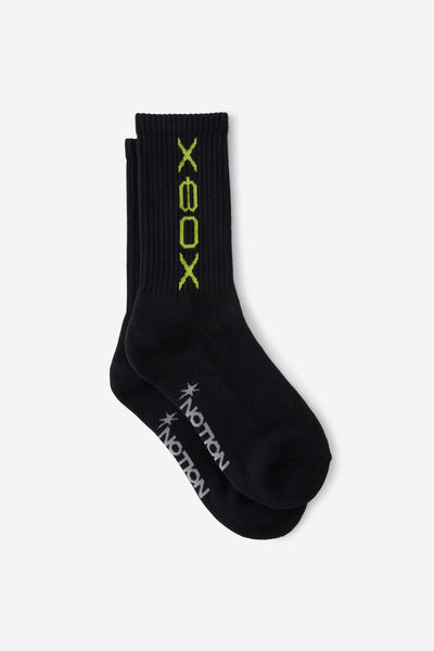 Unisex Rib Sock - Lcn, LCN XBOX X NOTION BLK SML LOGO