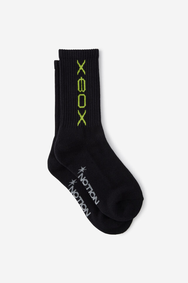 Unisex Rib Sock - Lcn, LCN XBOX X NOTION BLK SML LOGO