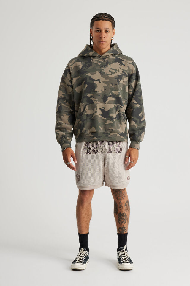 Nfl Basketball Short, LCN NFL BEIGE CAMO/SAN FRANCISCO 49ERS