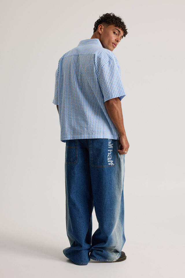 Half Half El Grande Baggy Jean, CLASSIC BLUE EXTREME SIDE SPRAY