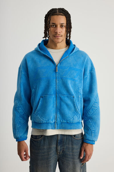 Notion Zip Thru Hoodie, NTN WASHED RACING BLUE/NOTION PERFORMANCE