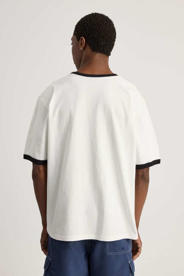 Half Half Regular Ringer Tshirt, HH CLOUD/BLACK POP LOGO