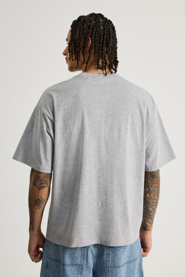 Half Half Box Fit Graphic T Shirt, HH STEEL MARLE/A LOCAL COMPANY