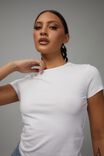 Fitted Crop Tee, WHITE - alternate image 2