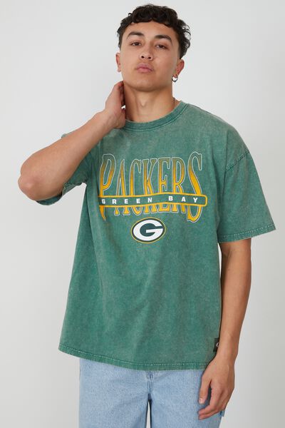 Oversized Nfl T Shirt, LCN NFL WASHED GREEN/PACKERS FADE BLOCK