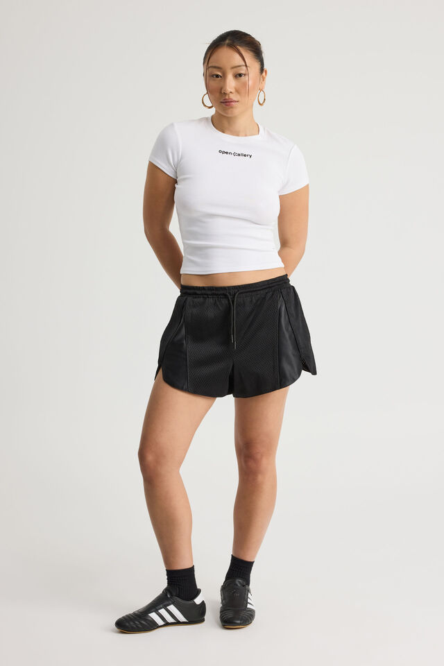 Panelled Basketball Short, BLACK_BLACK STEALTH