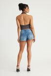 Sidekick Low Rise Booty Short, SOUNDWAVE BLUE/EMBROIDERY - example image 3