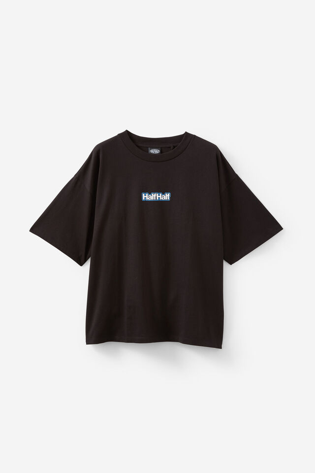 Half Half Heavyweight Box Fit Graphic Tshirt, HH BLACK/BOLT ON