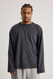 Boxy Long Sleeve Tshirt, WASHED SLATE - alternate image 1