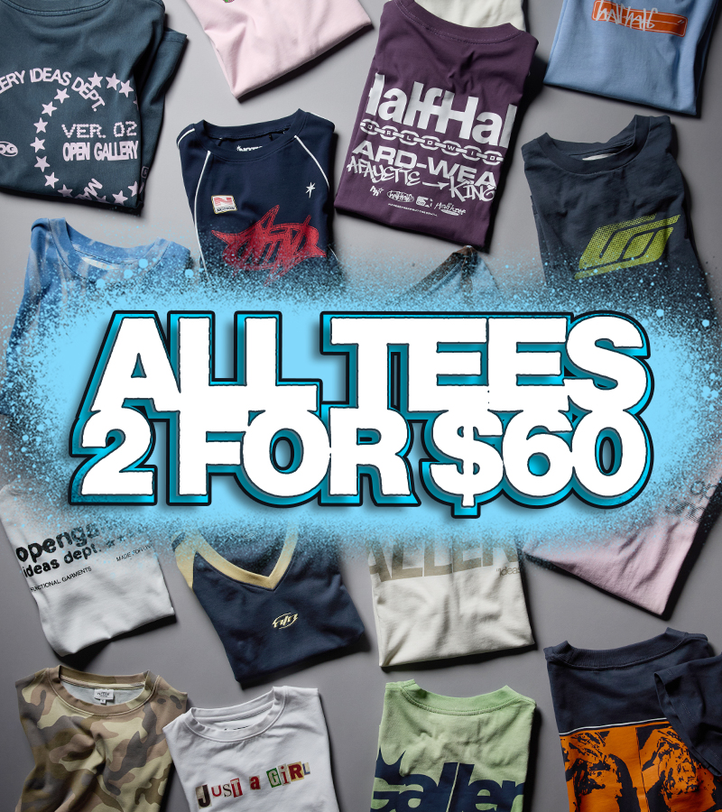 Grab any two tees for just $60 – shop now!
