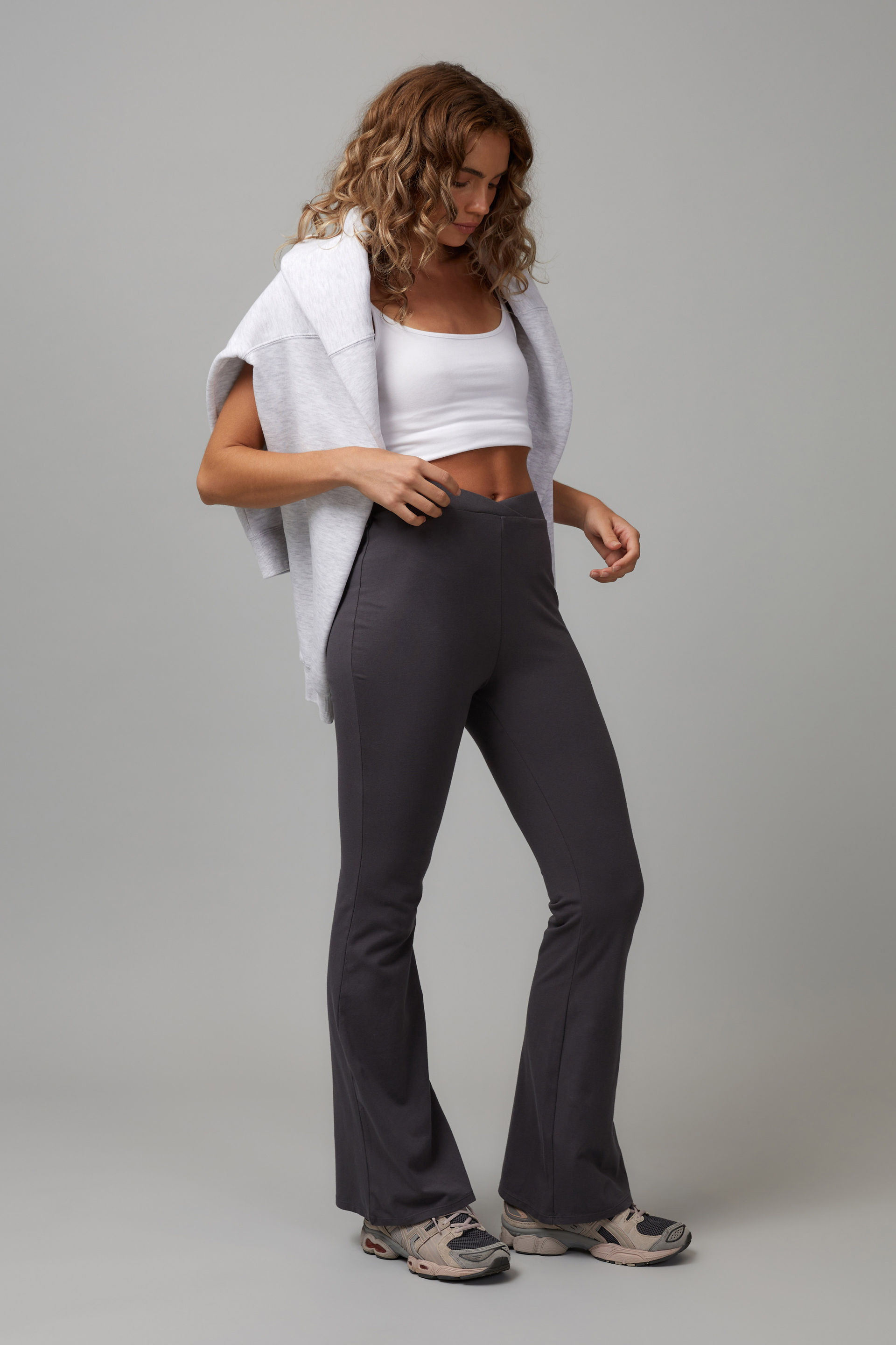 High-Waisted Pull-On Flare Pants