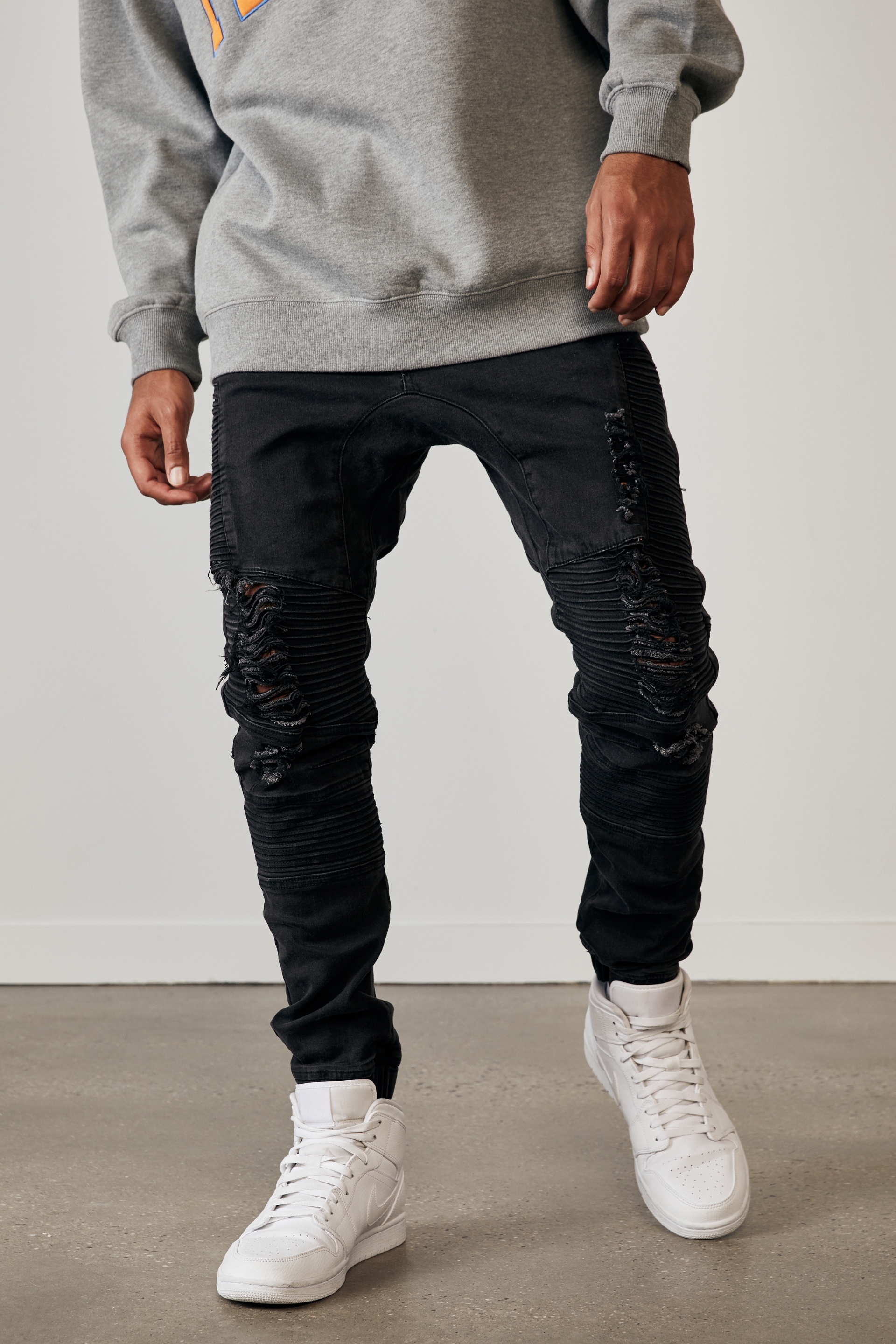 Moto Denim Cuffed Jean | Men's Fashion 