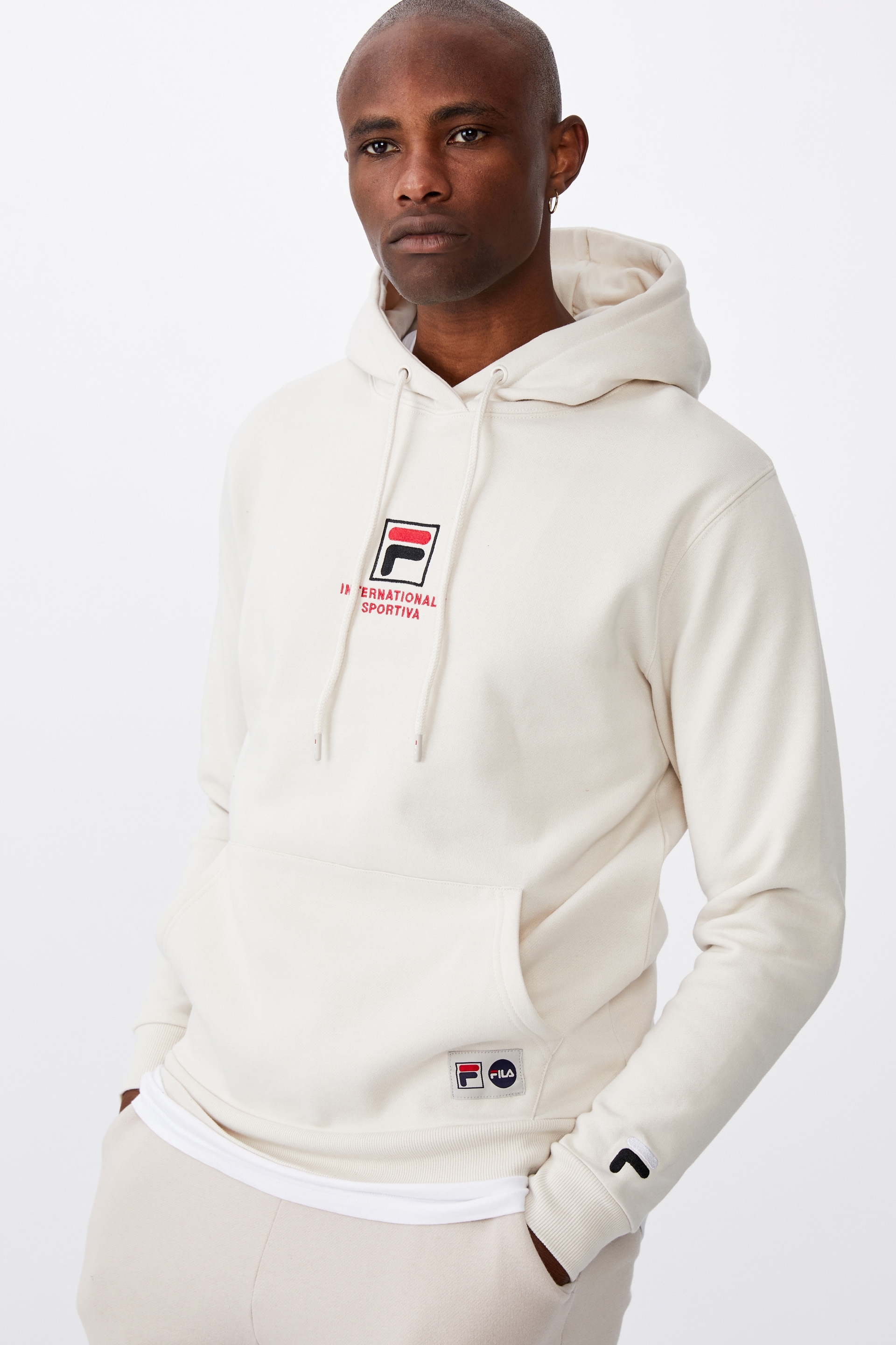 beige fila hoodie